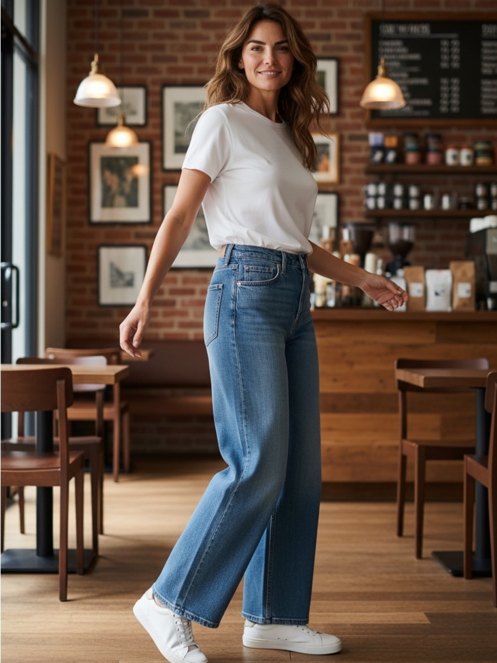 Uniqlo Women's Straight-Leg Jeans in Medium Blue Wash